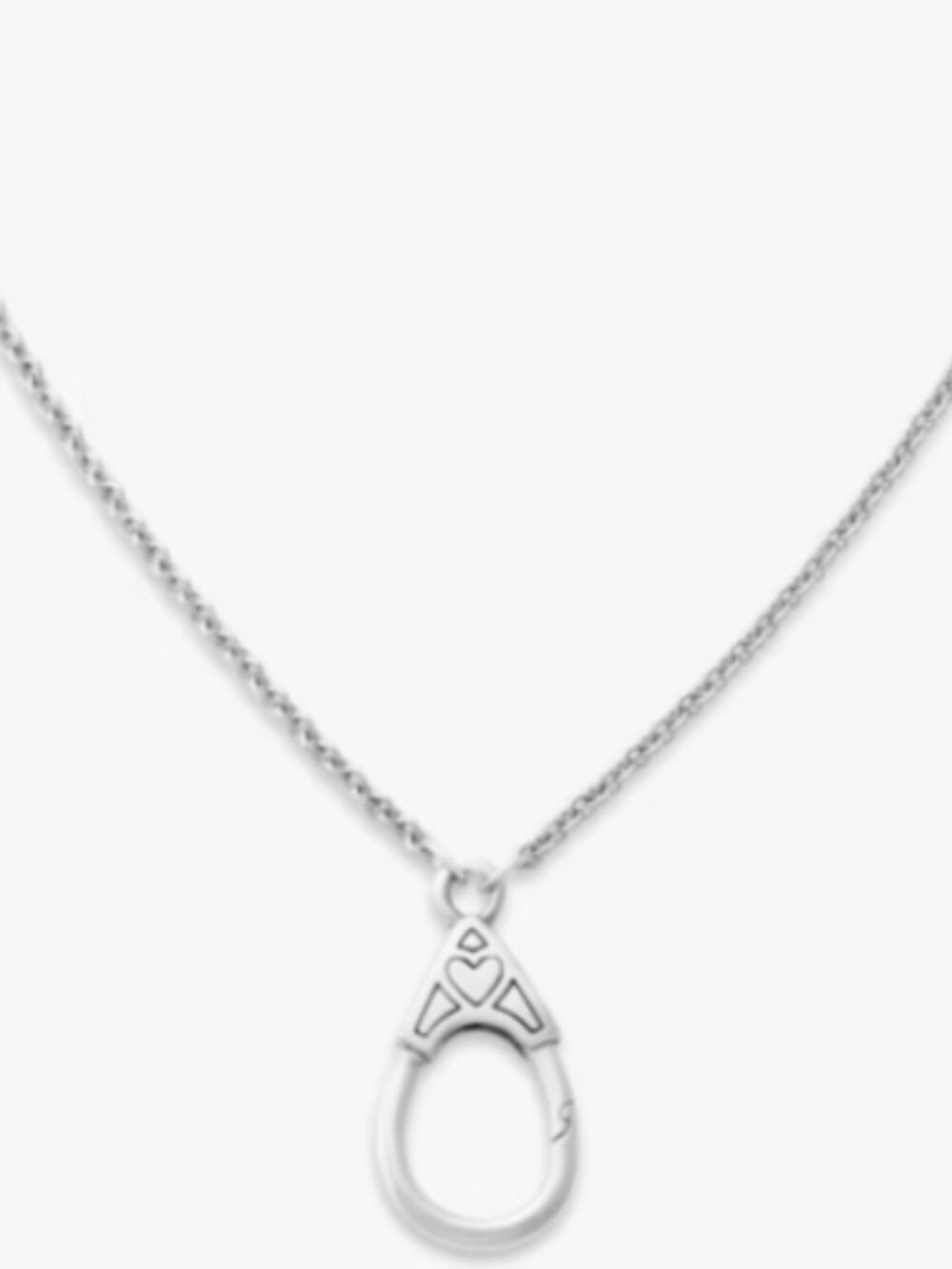 Traced Heart Changeable Charm Holder Necklace New .925 24"